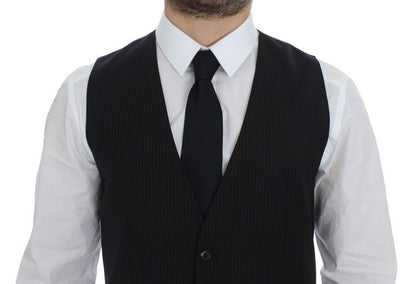 Dolce &amp; Gabbana Élégant gilet en laine à rayures noires