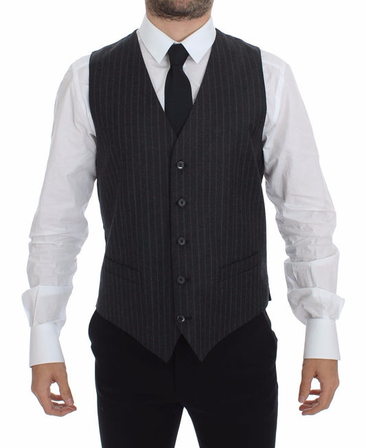 Dolce &amp; Gabbana - Robe gilet élégante à rayures grises