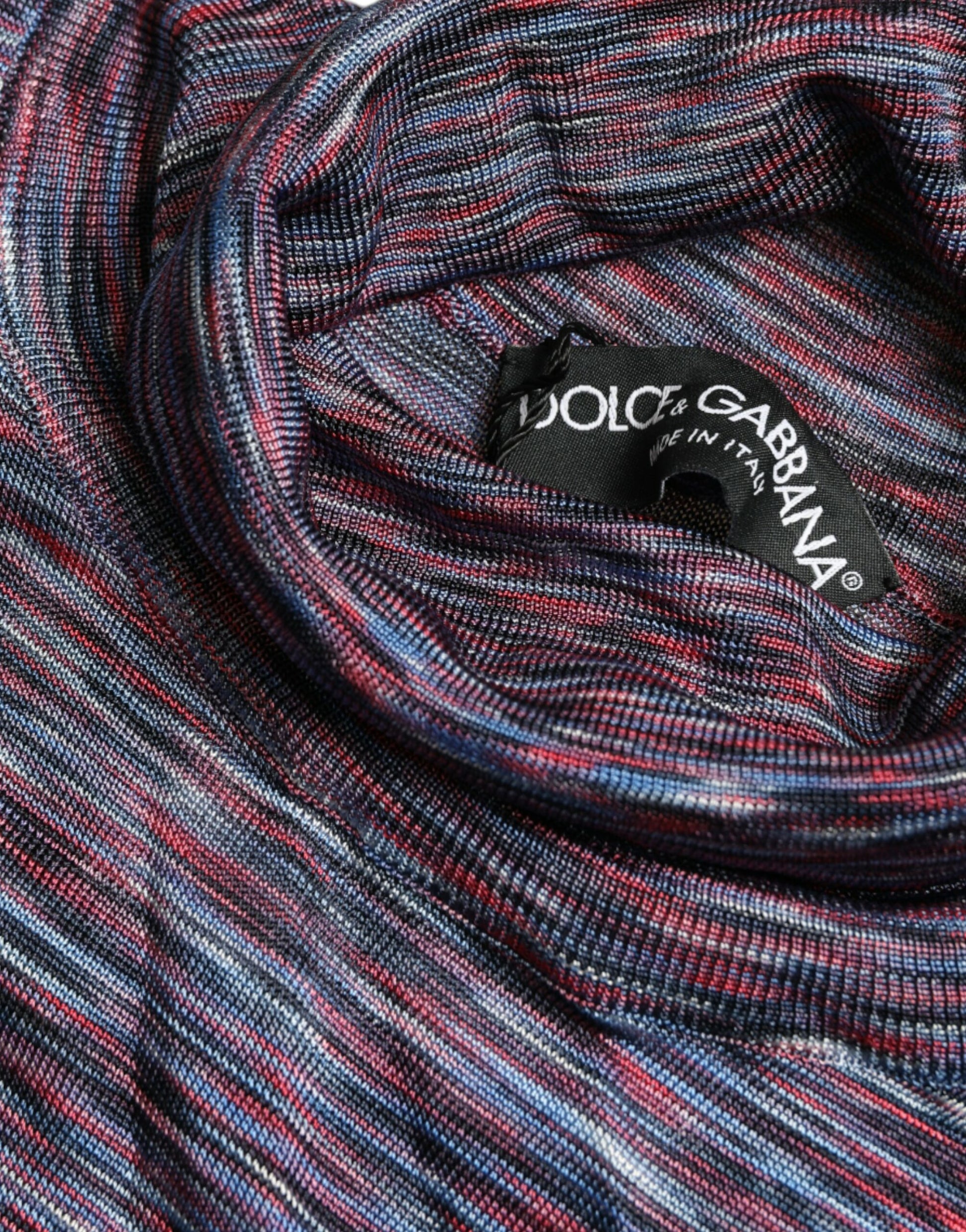 Dolce & Gabbana Blue Purple Turtleneck Pullover Sweater by Dolce & Gabbana