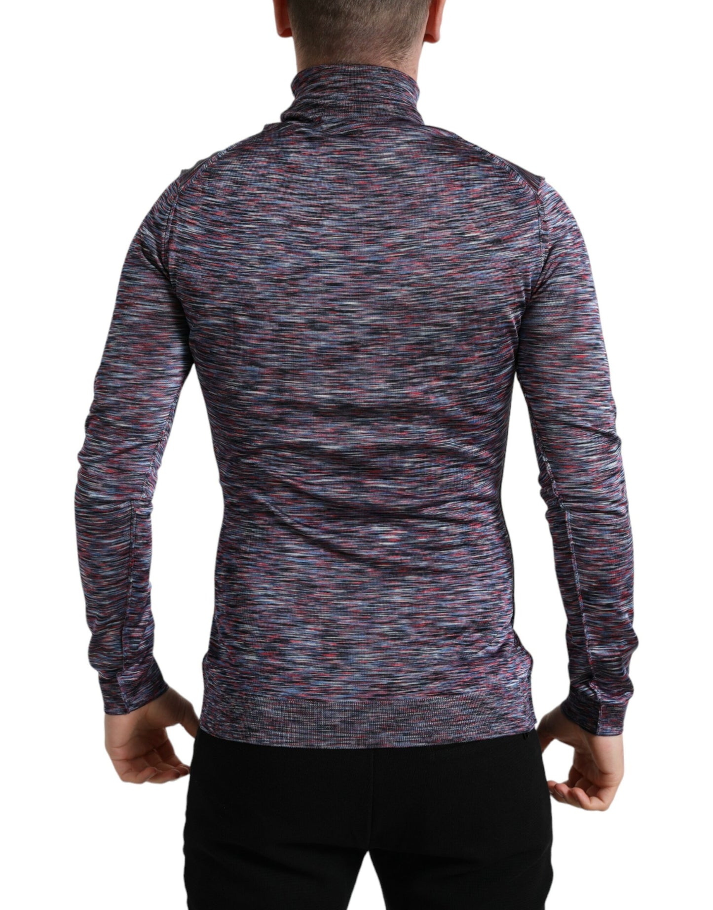 Dolce & Gabbana Blue Purple Turtleneck Pullover Sweater by Dolce & Gabbana
