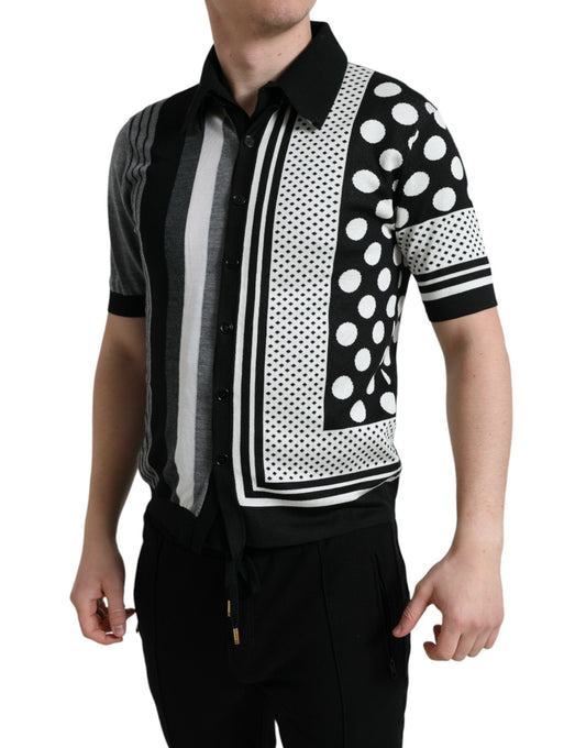 Dolce &amp; Gabbana Élégant cardigan rayé en soie mélangée
