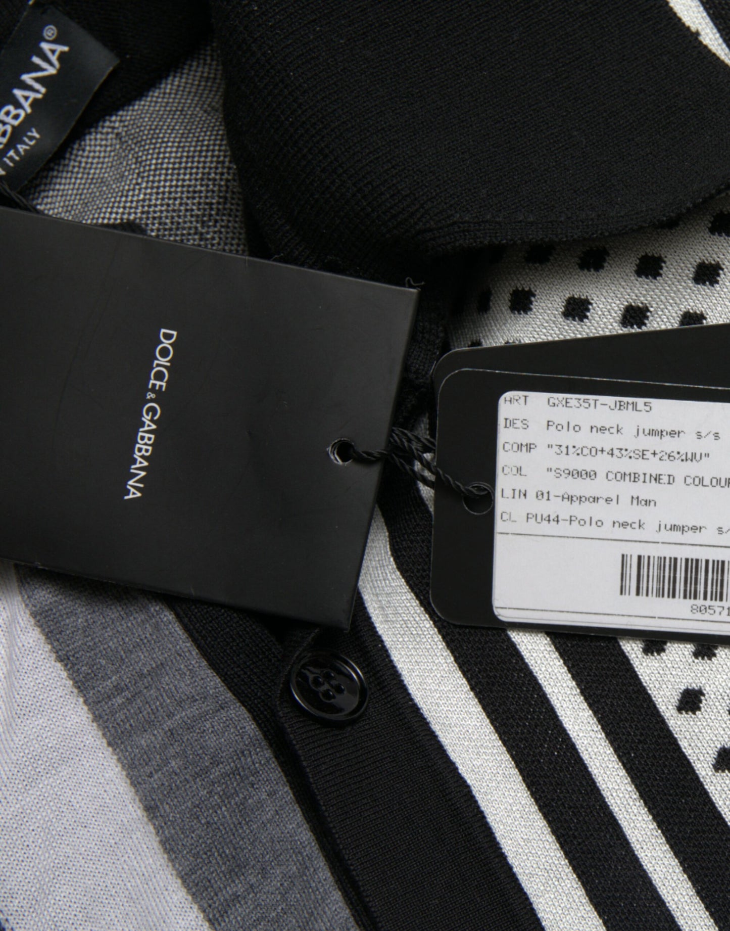 Dolce &amp; Gabbana Élégant cardigan rayé en soie mélangée