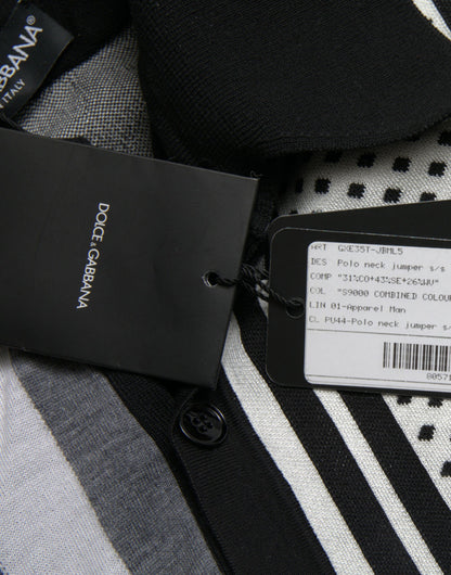Dolce &amp; Gabbana Élégant cardigan rayé en soie mélangée
