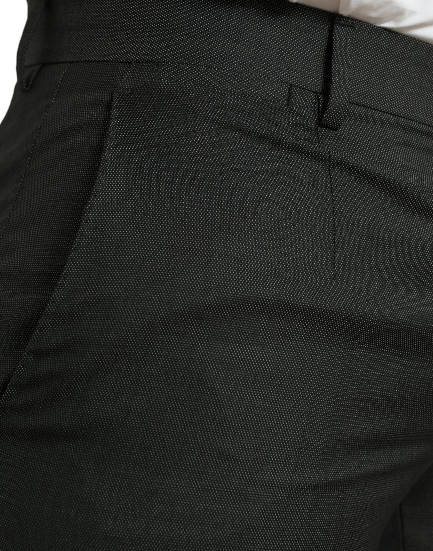 Dolce & Gabbana Dark Gray Stretch Slim Formal Pants by Dolce & Gabbana