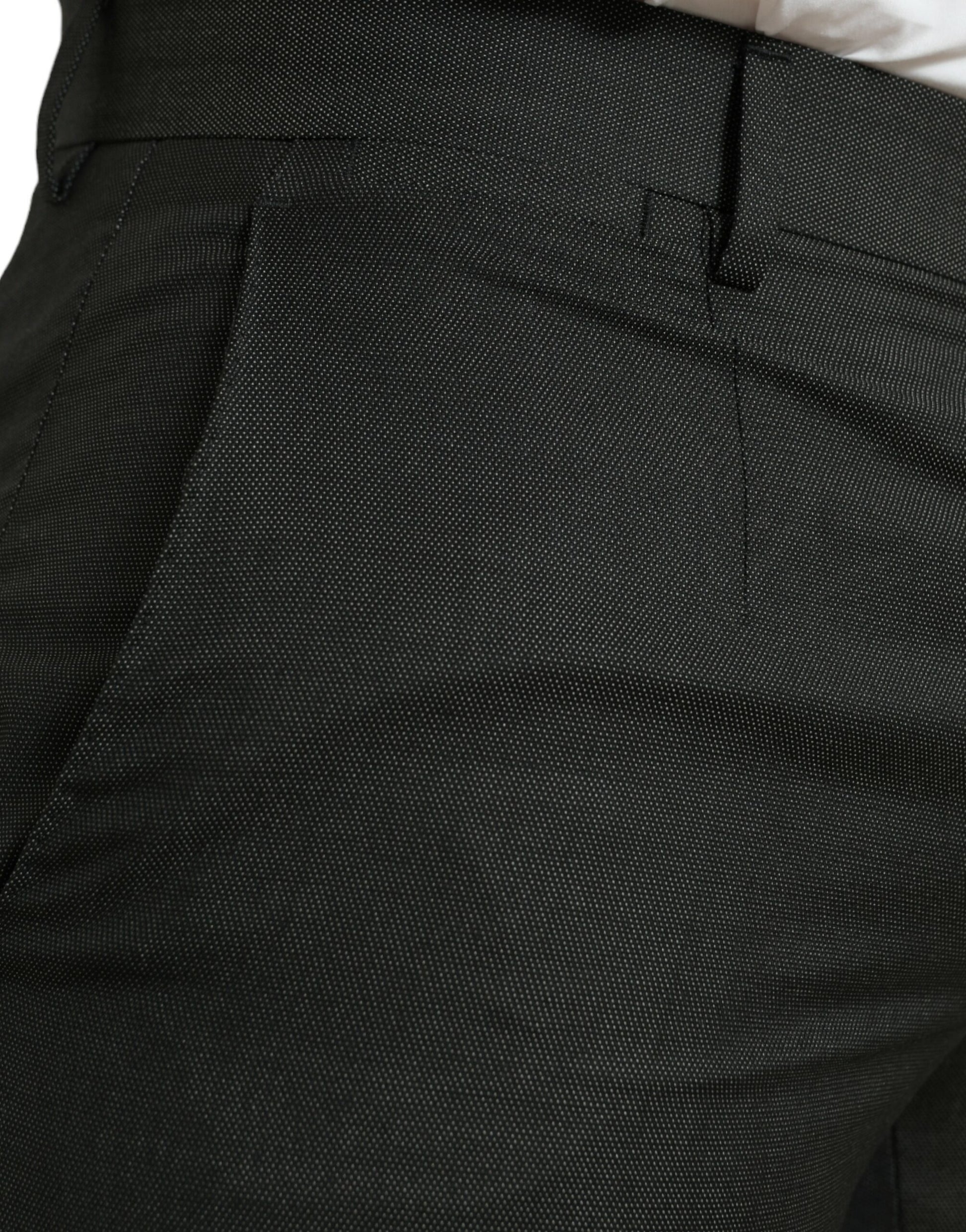 Dolce & Gabbana Dark Gray Stretch Slim Formal Pants by Dolce & Gabbana