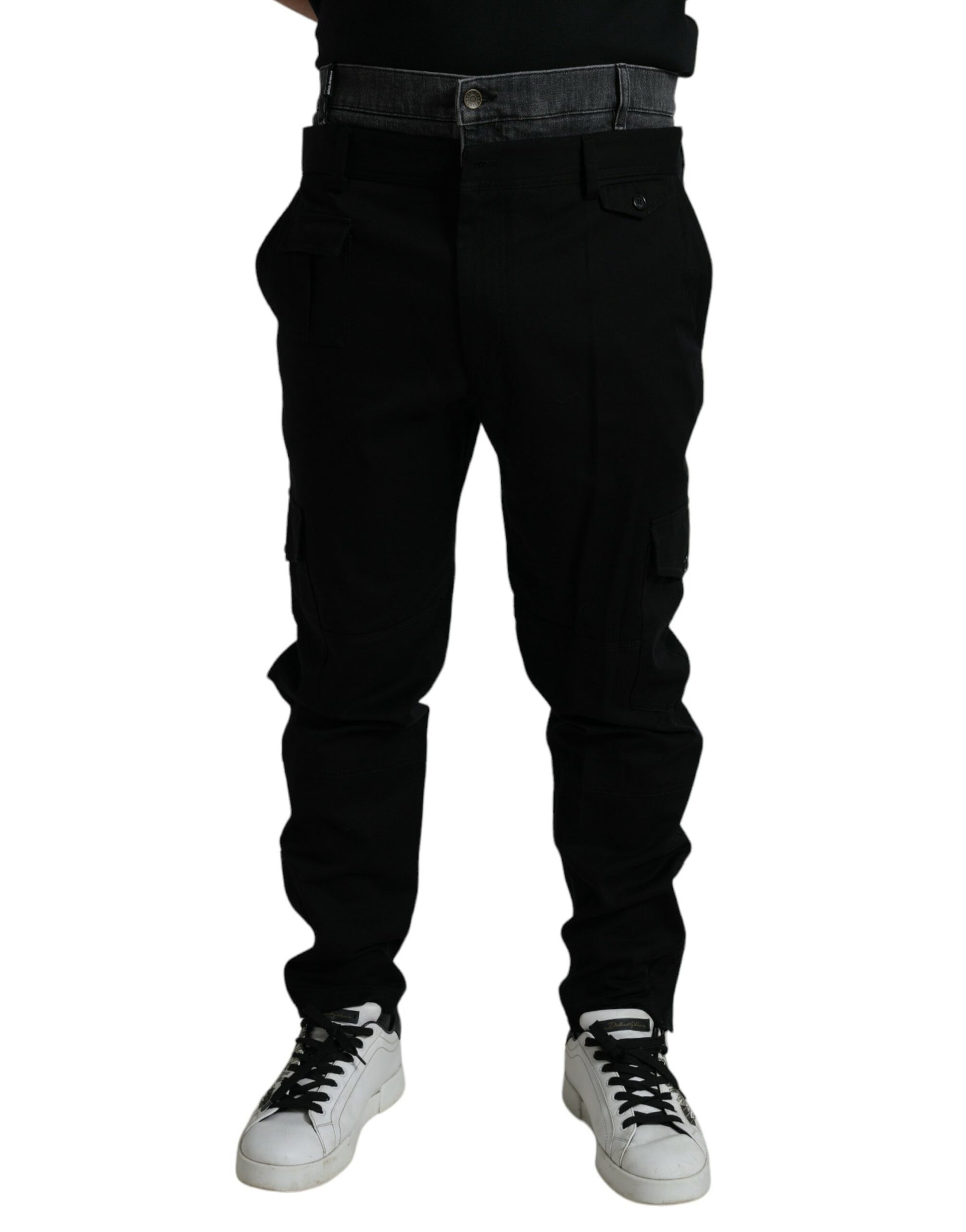 Dolce & Gabbana Black Gray slim Cotton Denim Jeans by Dolce & Gabbana