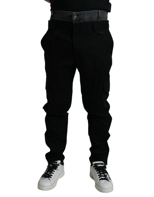 Dolce & Gabbana Black Gray slim Cotton Denim Jeans by Dolce & Gabbana