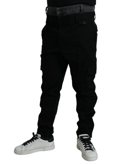 Dolce & Gabbana Black Gray slim Cotton Denim Jeans by Dolce & Gabbana