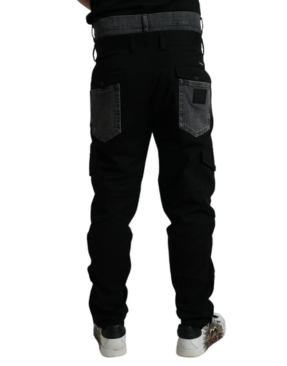 Dolce & Gabbana Black Gray slim Cotton Denim Jeans by Dolce & Gabbana