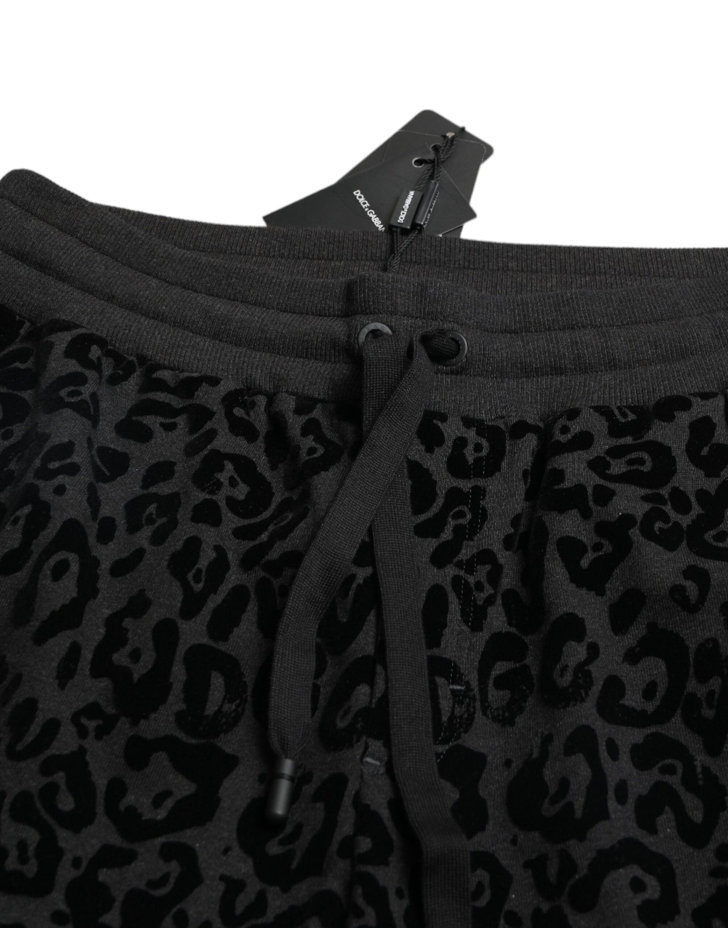Dolce & Gabbana Black Leopard Cotton Slim Fit Jogger Pants by Dolce & Gabbana