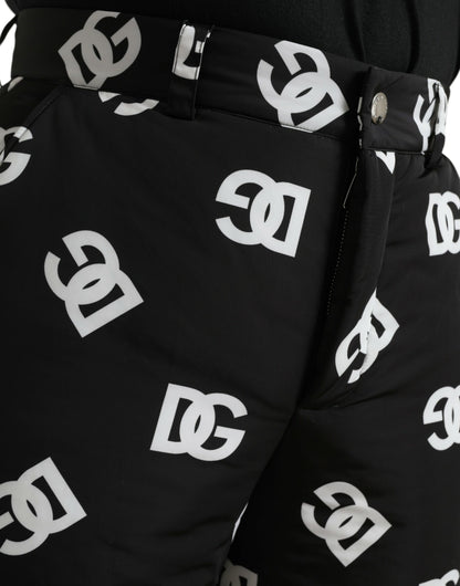 Dolce & Gabbana Black Logo DG Print Wide Leg Pants by Dolce & Gabbana