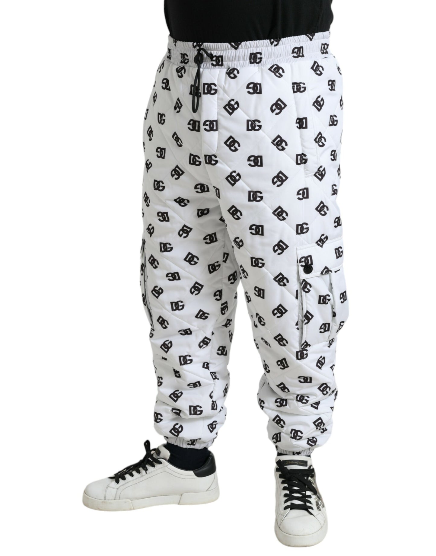 Dolce & Gabbana White Logo DG Print Men Jogger Sweatpants Pants by Dolce & Gabbana