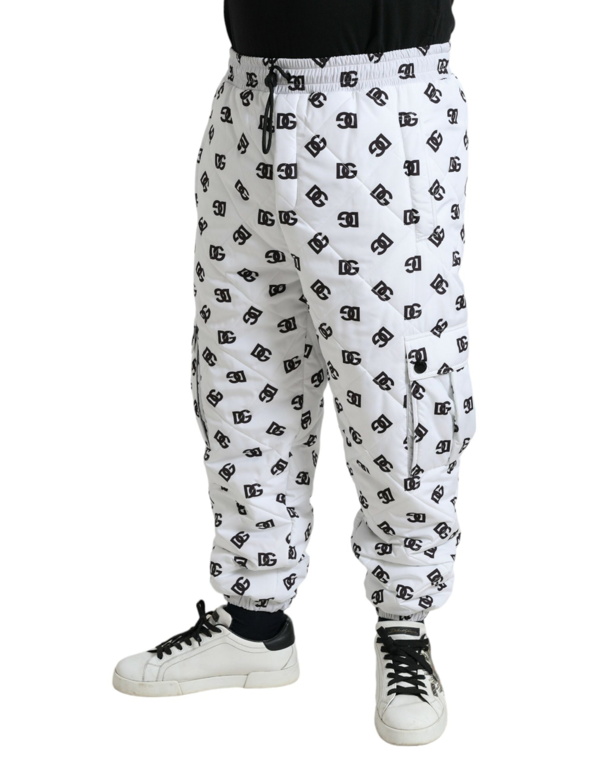 Dolce & Gabbana White Logo DG Print Men Jogger Sweatpants Pants by Dolce & Gabbana