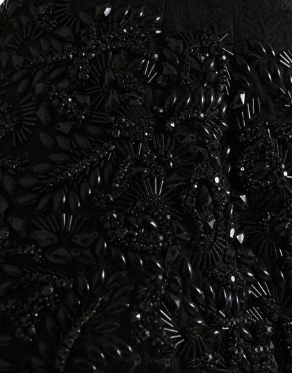 Jupe de défilé noire ornée de cristaux Dolce &amp; Gabbana