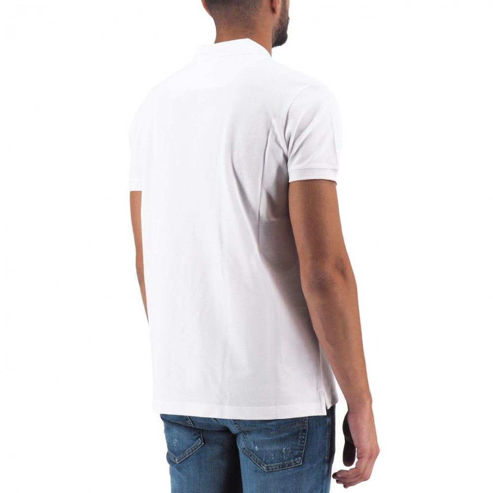 Polo Diesel élégant en coton blanc avec logo contrasté
