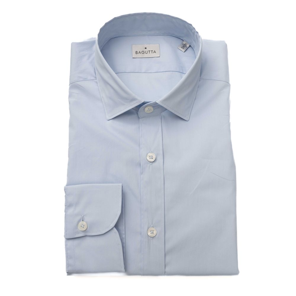 Bagutta Light Blue Cotton Men Shirt by Bagutta
