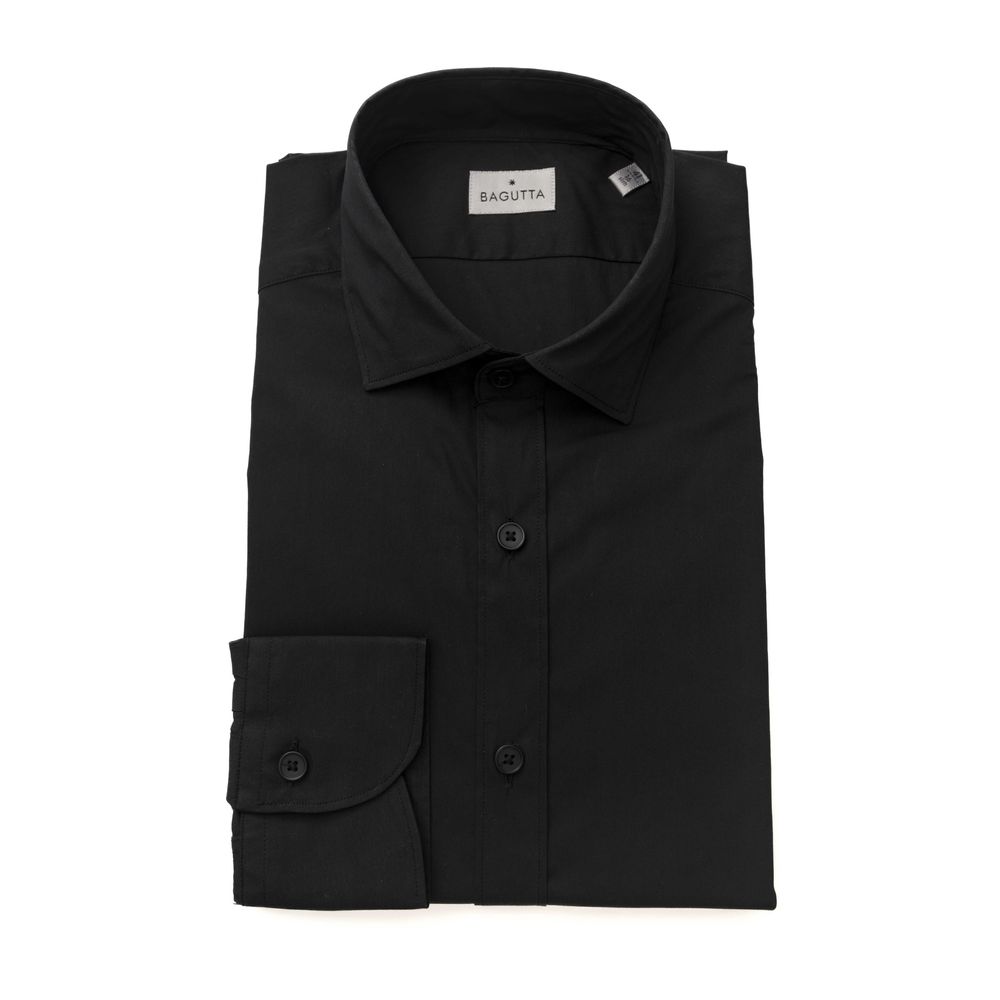 Bagutta Black Cotton Men Shirt by Bagutta