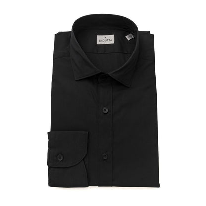 Bagutta Black Cotton Men Shirt by Bagutta