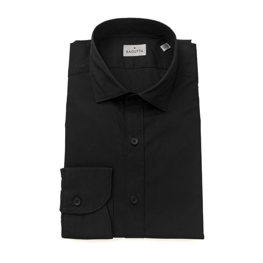 Bagutta Black Cotton Men Shirt by Bagutta