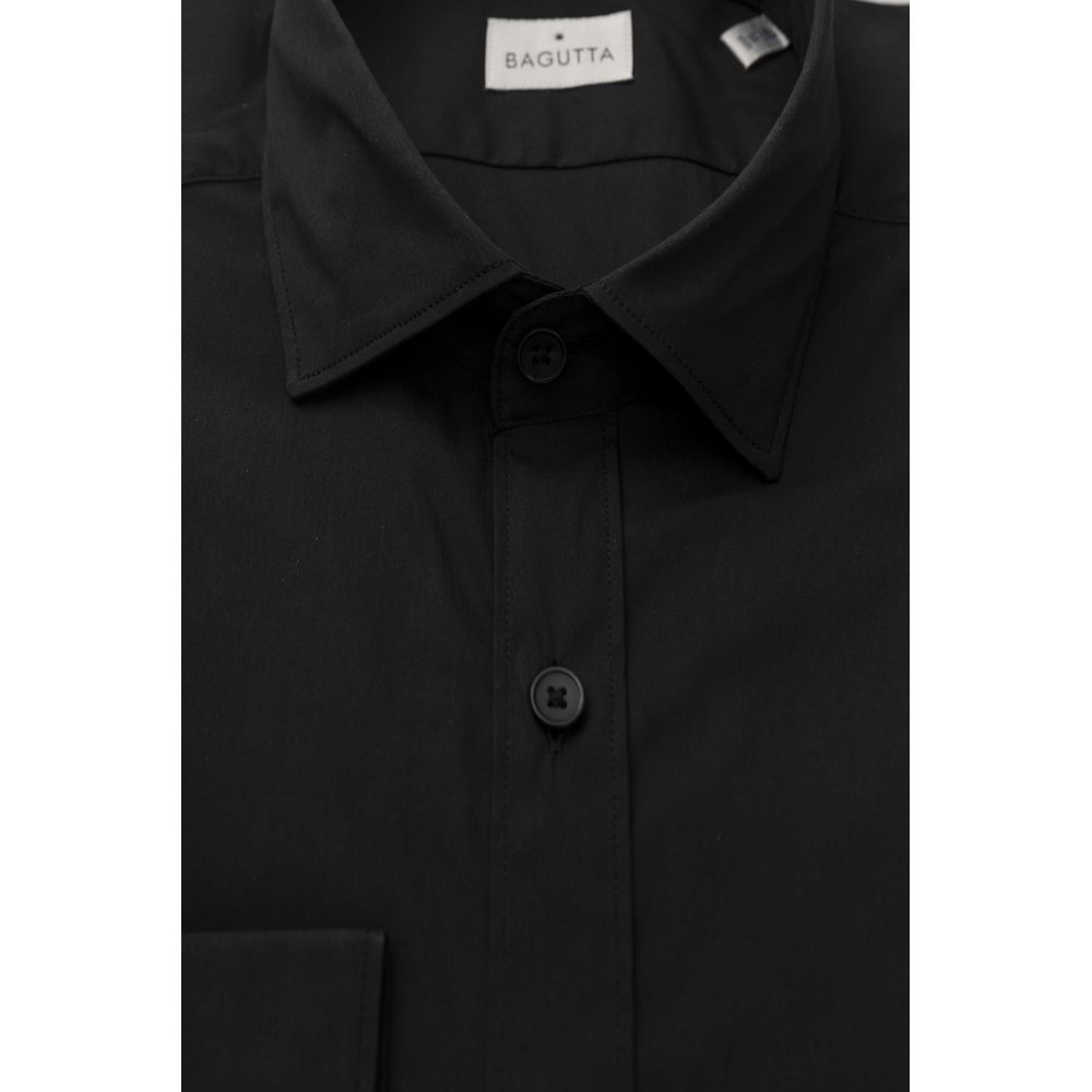 Bagutta Black Cotton Men Shirt by Bagutta