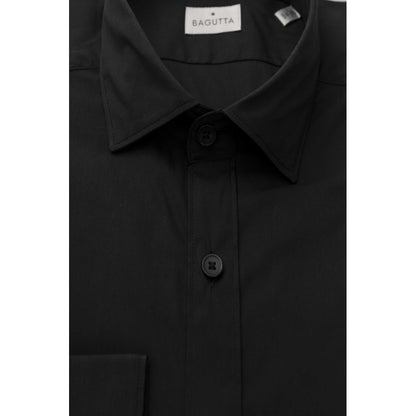Bagutta Black Cotton Men Shirt by Bagutta