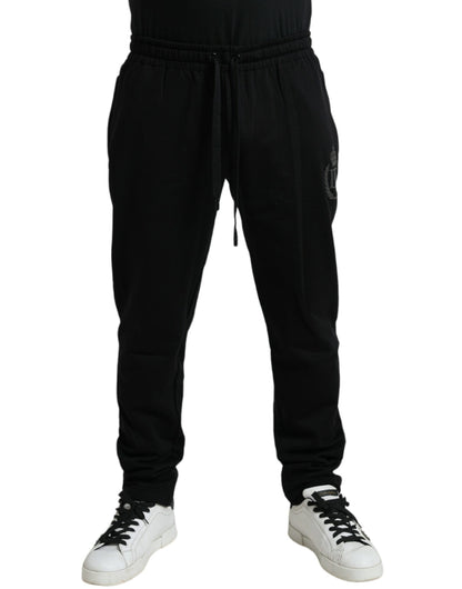 Dolce & Gabbana Black Cotton Logo Jogger Men Sweatpants Pants by Dolce & Gabbana