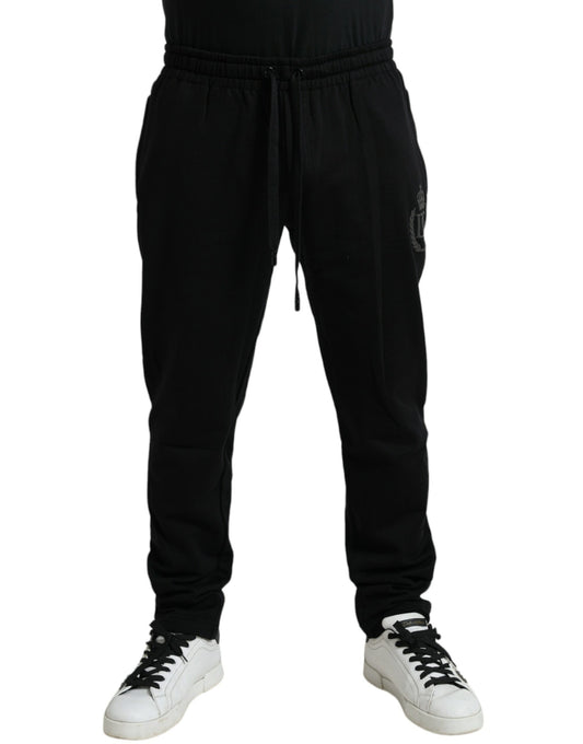 Dolce & Gabbana Black Cotton Logo Jogger Men Sweatpants Pants by Dolce & Gabbana