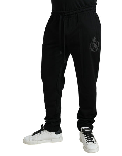 Dolce & Gabbana Black Cotton Logo Jogger Men Sweatpants Pants by Dolce & Gabbana