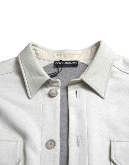 Dolce & Gabbana Kraagjas Katoen Jas Met Knopen - Grijs