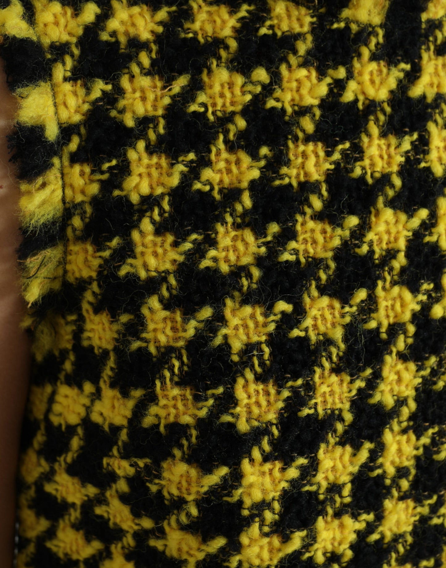 Dolce & Gabbana Yellow Houndstooth Sleeveless Aline Mini Dress by Dolce & Gabbana