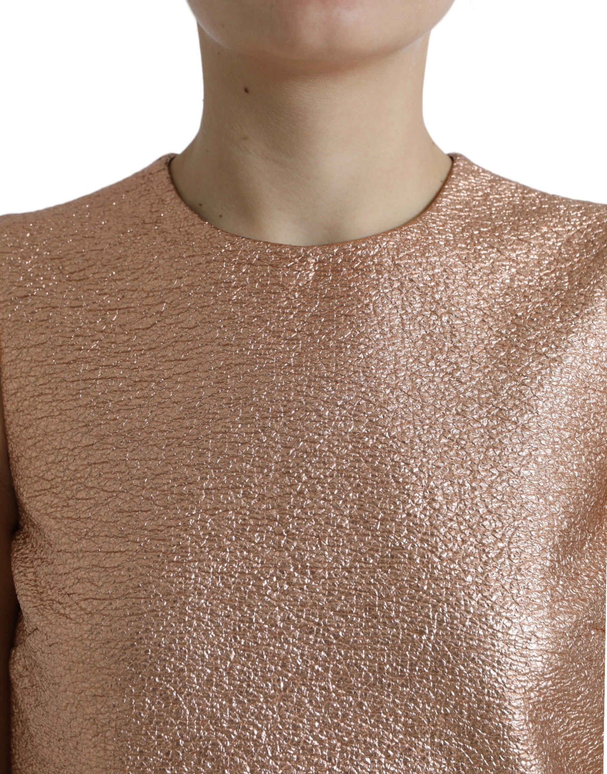 Dolce & Gabbana Pink Jacquard Sleeveless Shift Mini Dress by Dolce & Gabbana