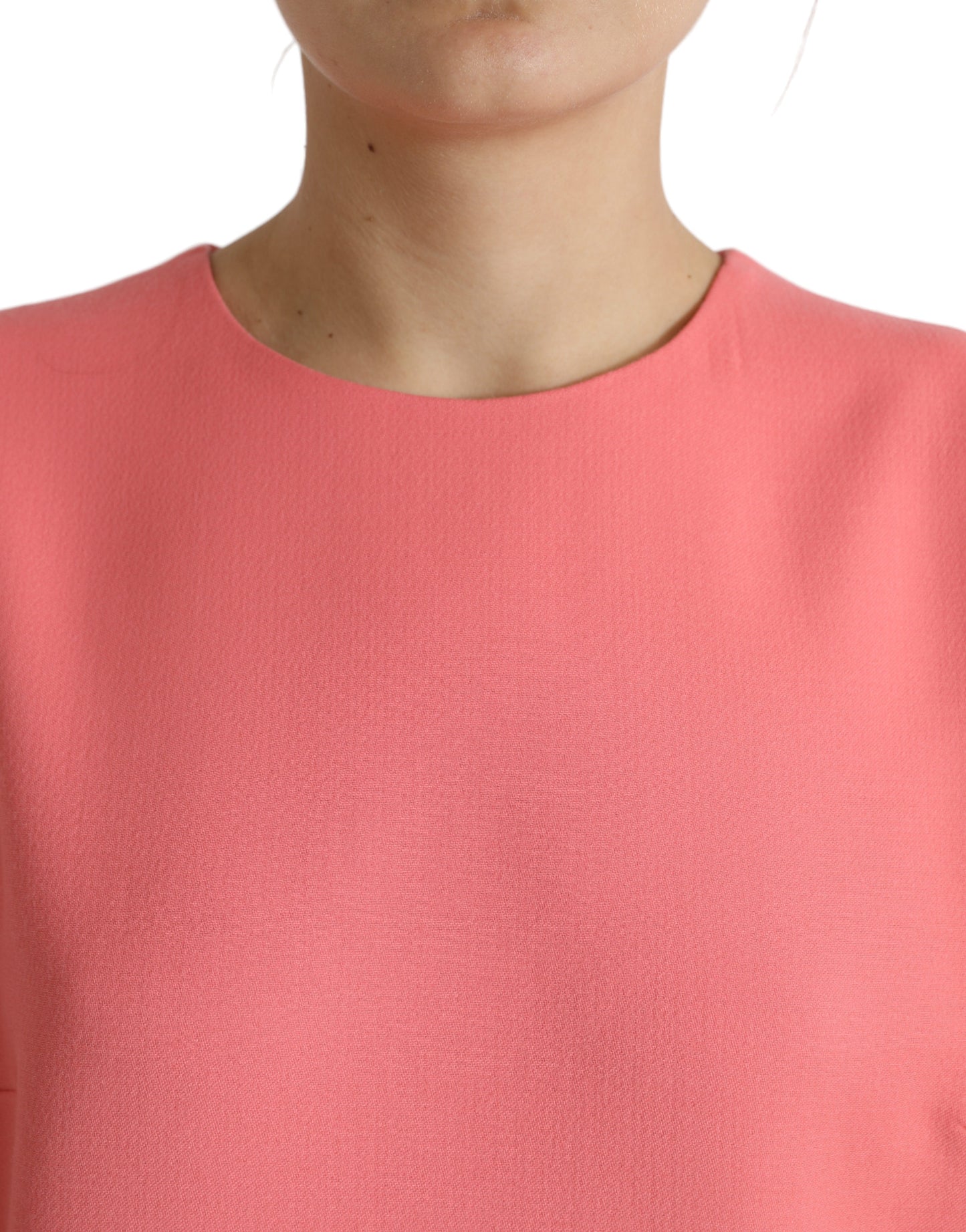 Dolce & Gabbana Pink Virgin Wool Sleeveless Mini Dress by Dolce & Gabbana