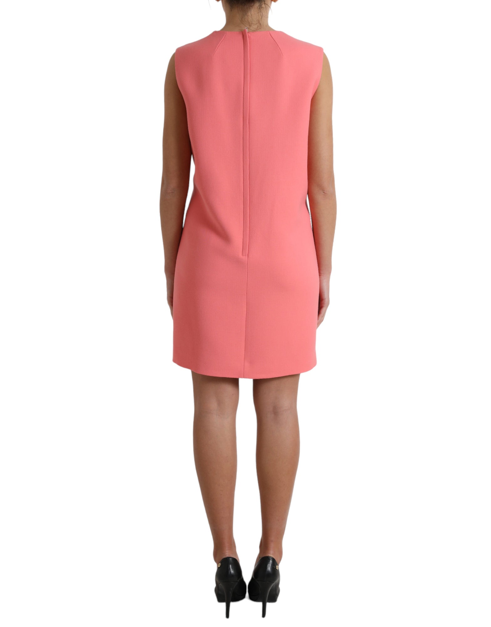 Dolce & Gabbana Pink Virgin Wool Sleeveless Mini Dress by Dolce & Gabbana