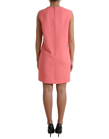 Dolce & Gabbana Pink Virgin Wool Sleeveless Mini Dress by Dolce & Gabbana