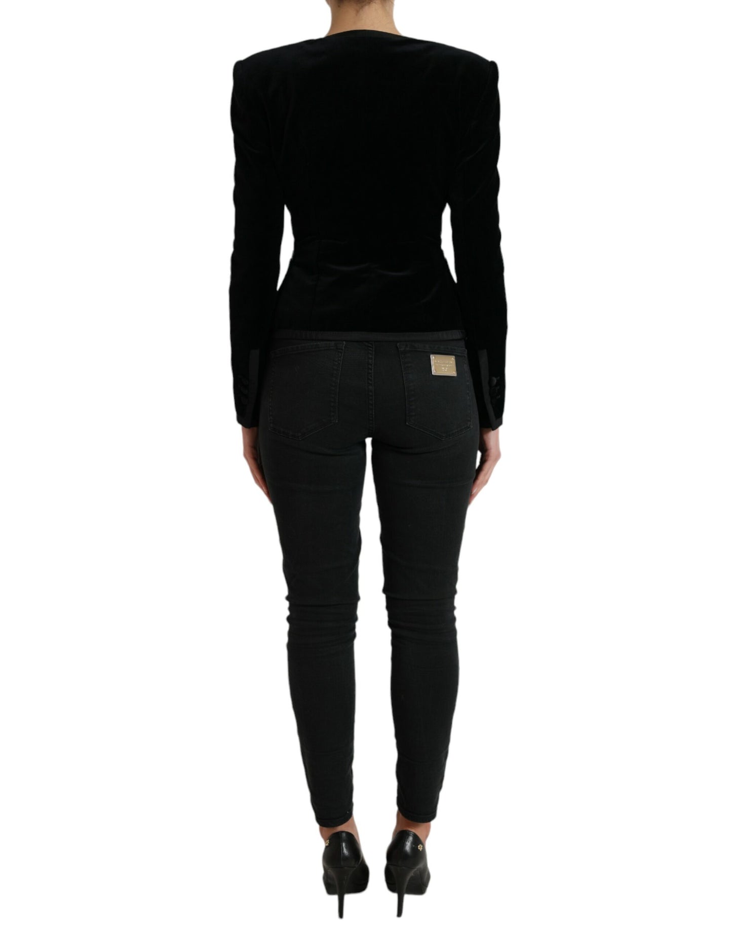 Blazer élégant croisé en coton et soie Dolce &amp; Gabbana