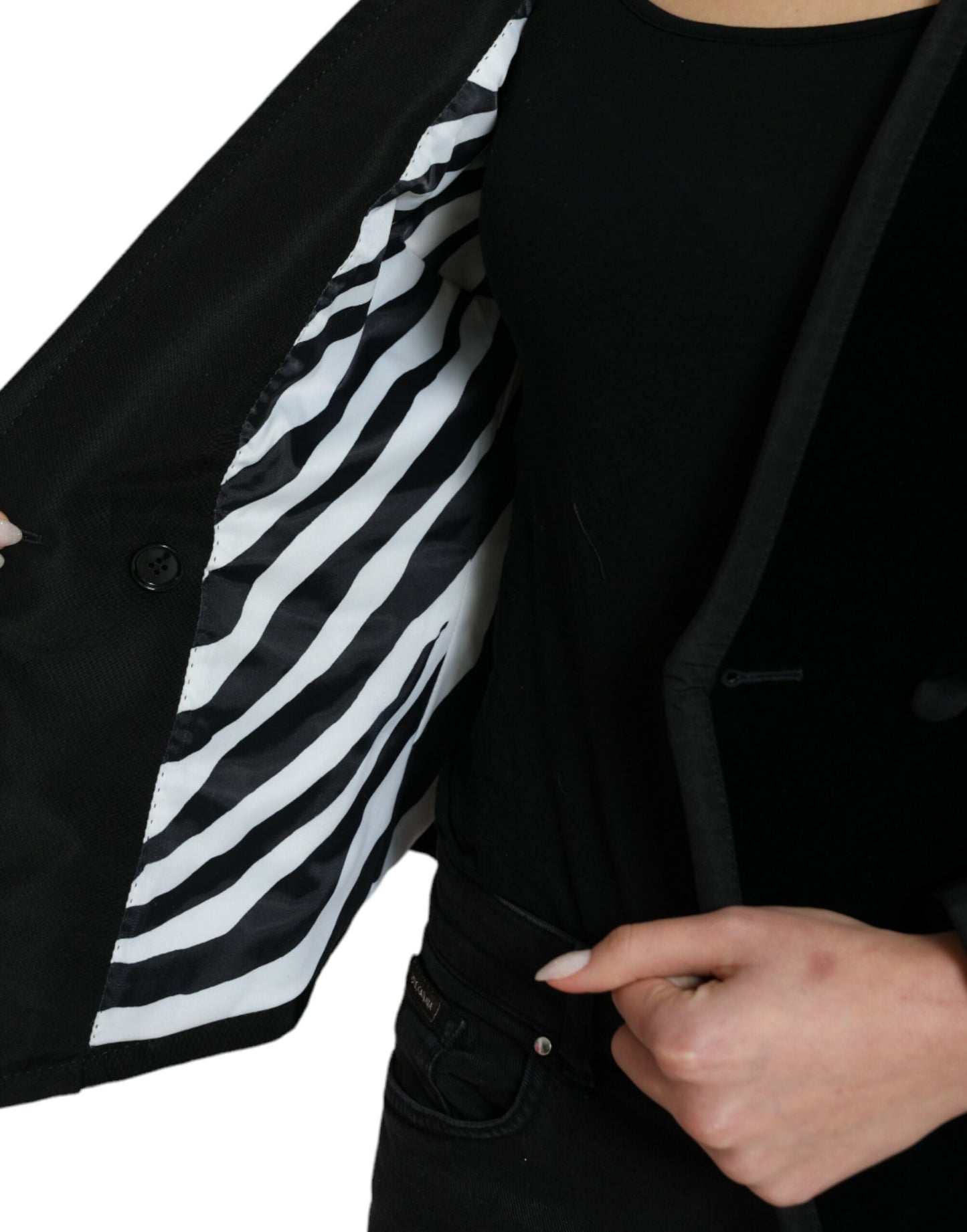 Blazer élégant croisé en coton et soie Dolce &amp; Gabbana