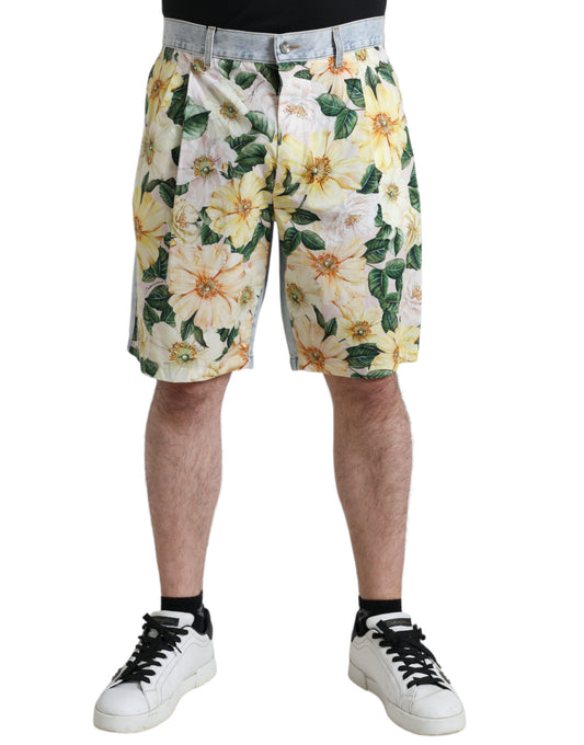 Bermuda en coton à fleurs multicolores Dolce &amp; Gabbana