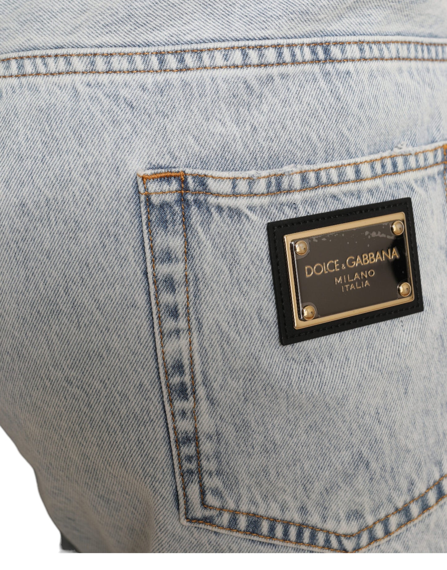 Dolce &amp; Gabbana Multicolor Floral Print Denim Bermuda Shorts