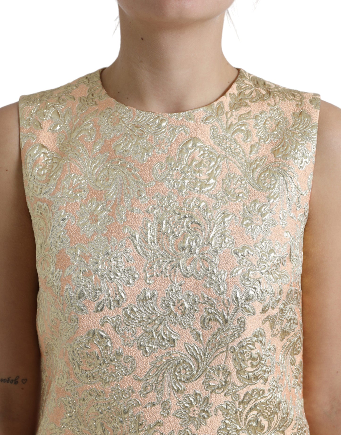 Dolce & Gabbana Metallic Floral Jacquard A-line Mini Dress by Dolce & Gabbana