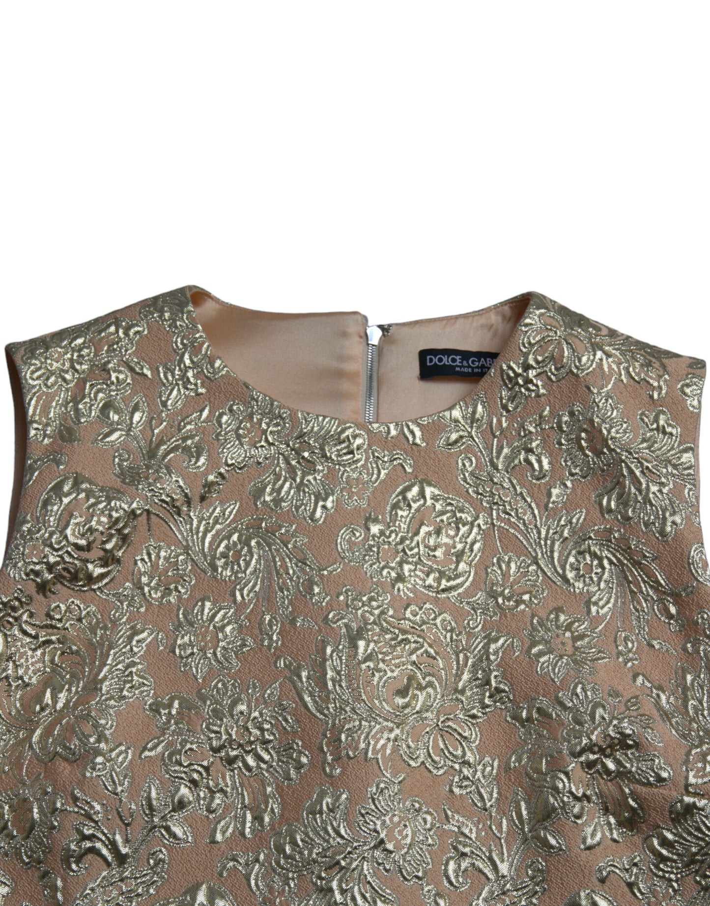 Dolce & Gabbana Metallic Floral Jacquard A-line Mini Dress by Dolce & Gabbana