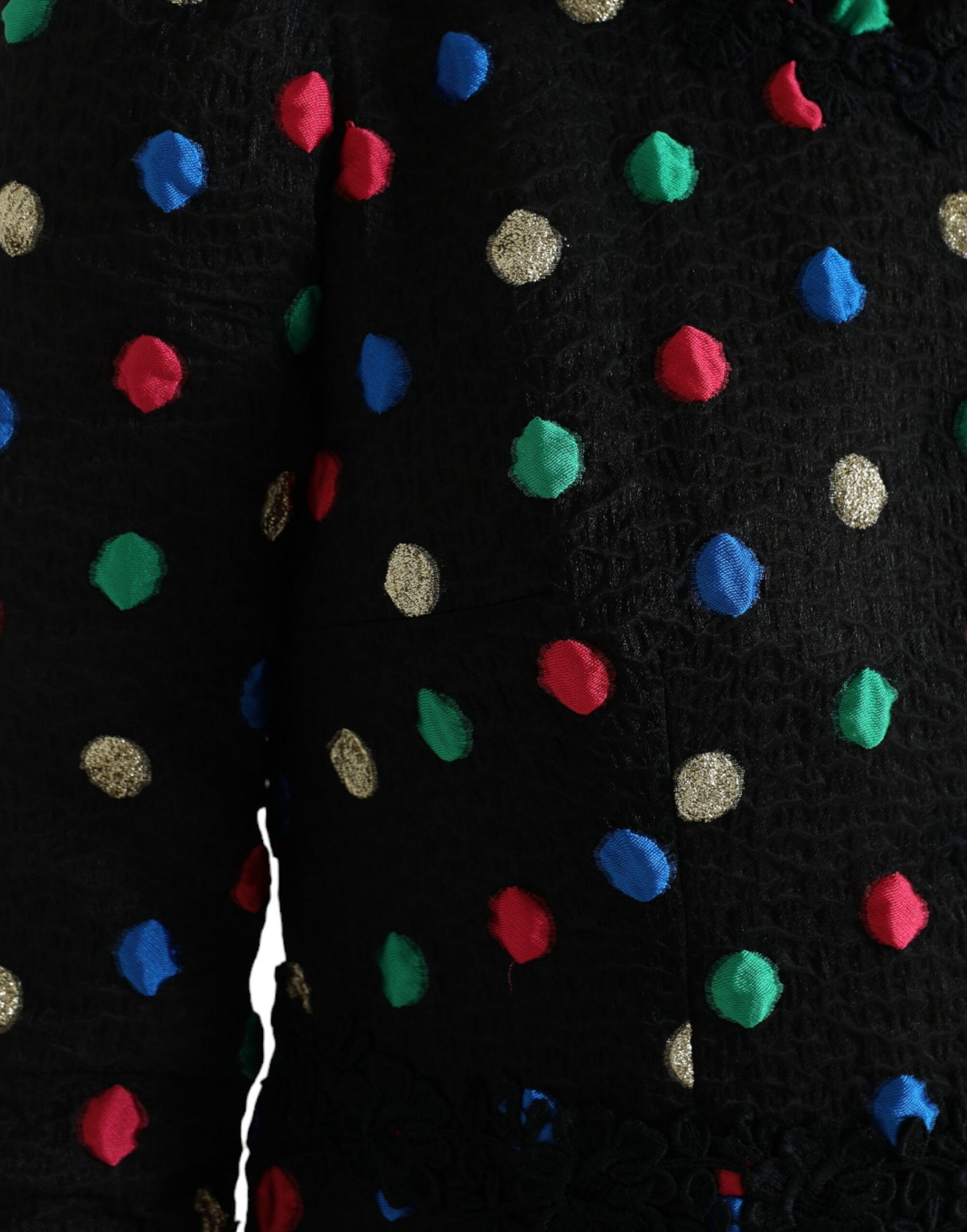 Dolce & Gabbana Black Polka Dot Ruffle Cotton Midi Dress by Dolce & Gabbana