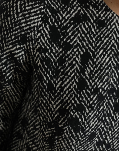 Dolce & Gabbana Black Chevron Polyester Shift Mini Dress by Dolce & Gabbana