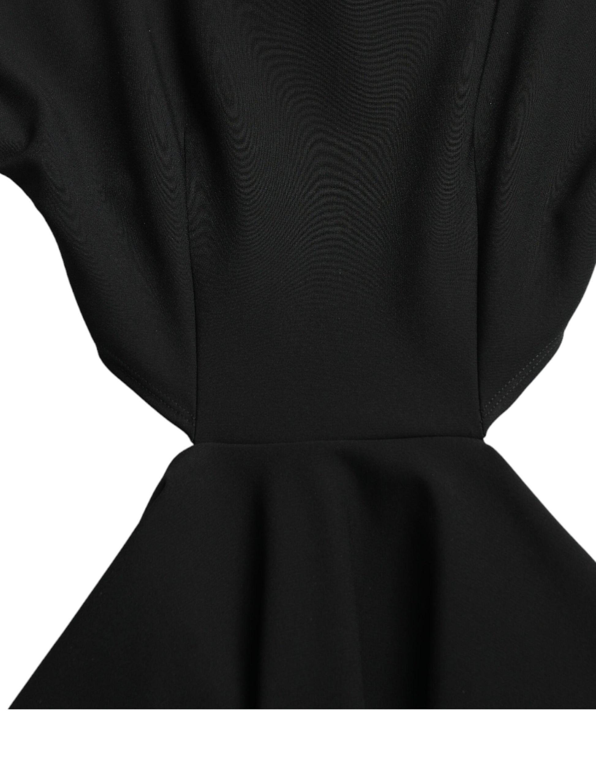 Dolce & Gabbana Black Viscose Cut Out A-line Long Sleeves Mini Dress by Dolce & Gabbana
