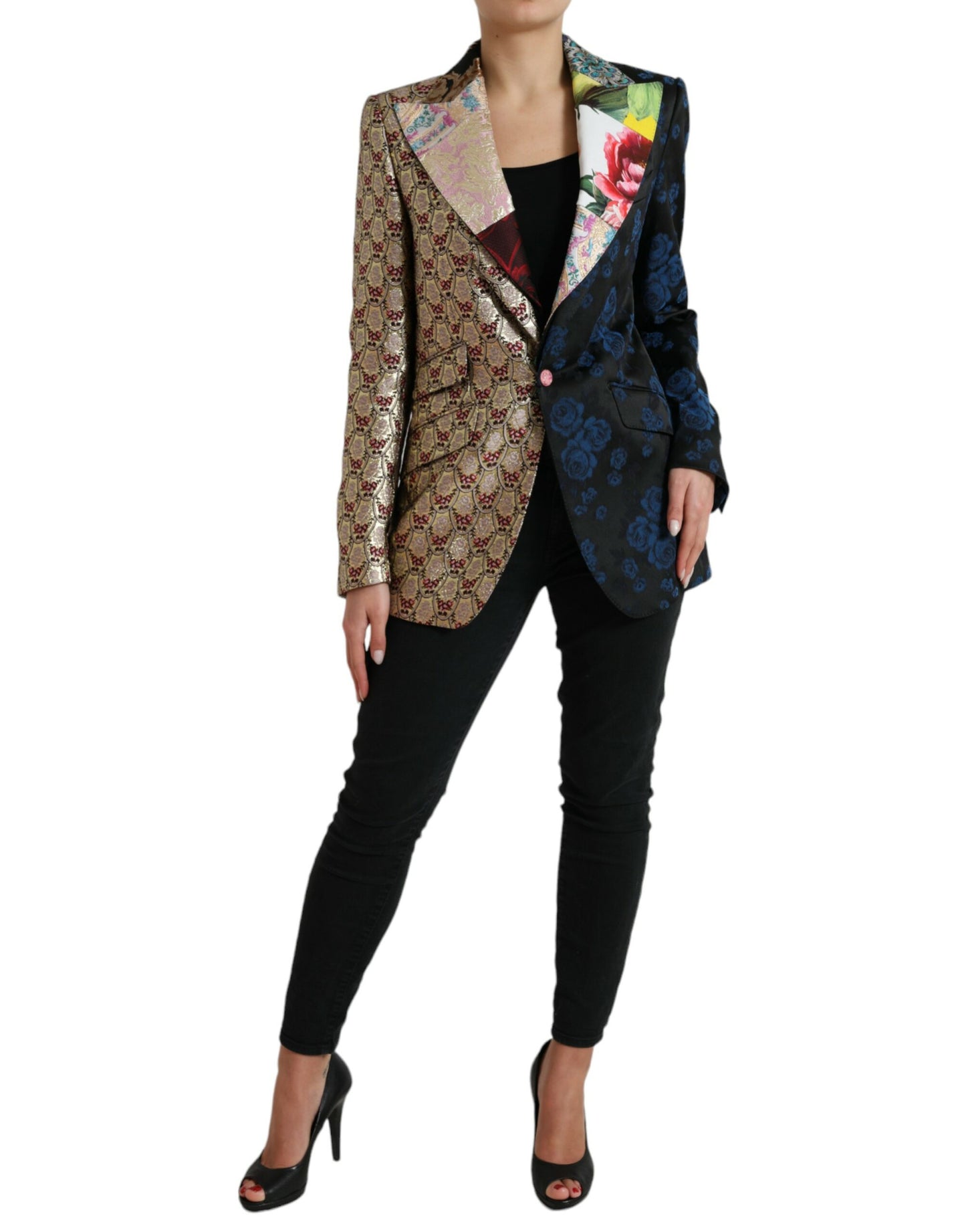 Blazer patchwork multicolore élégant Dolce &amp; Gabbana