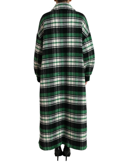 Dolce &amp; Gabbana Élégant manteau long à carreaux verts