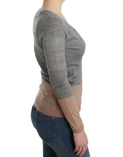 Costume National Élégant Cardigan Gris Acrylique et Laine
