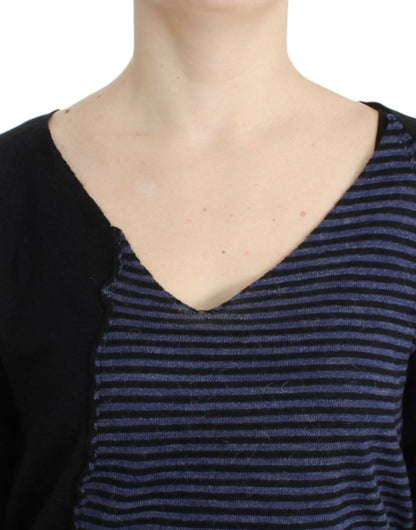 Pull de luxe à col en V et rayures Costume National