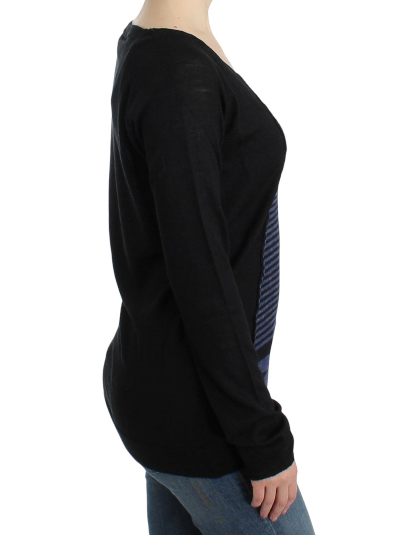 Pull de luxe à col en V et rayures Costume National