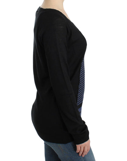 Pull de luxe à col en V et rayures Costume National