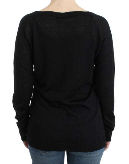 Pull de luxe à col en V et rayures Costume National